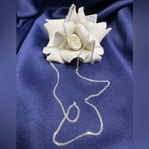 Chain Cuban Curb 925 Sterling Silver 26” 1.5mm Necklace